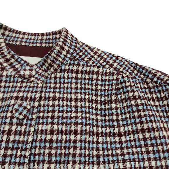 Rebecca Taylor Techy Houndstooth Jacket Womens Large Wool Blend Button Cropped - Picture 6 of 13